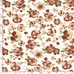 Musselin Blüten - creme/antikpink