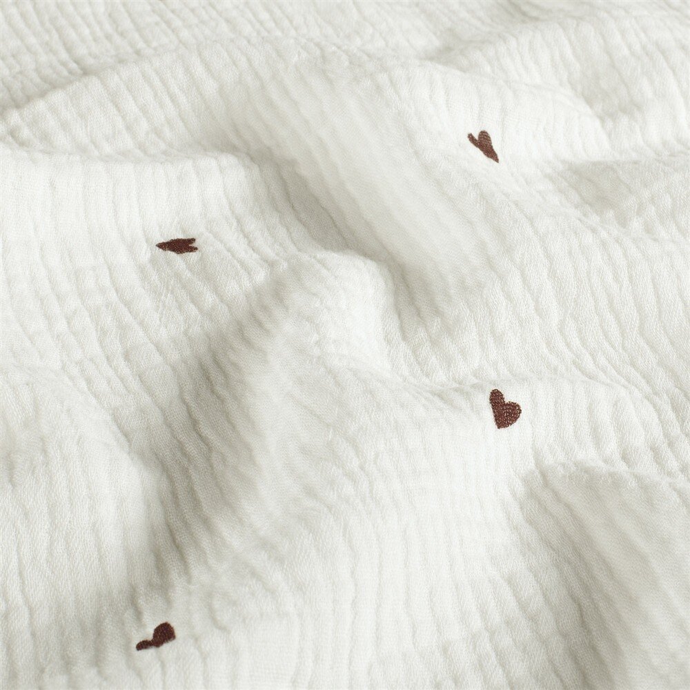 Musselin kleine Herzen - creme