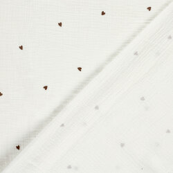 Musselin kleine Herzen - creme