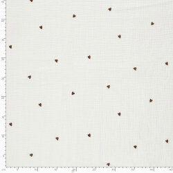 Musselin kleine Herzen - creme