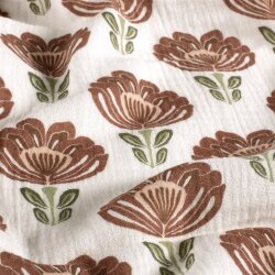 Musselin Ornament Blumen - creme/antikpink