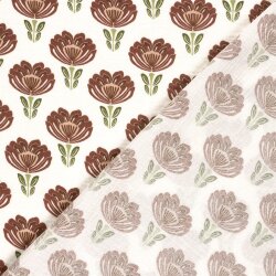 Musselin Ornament Blumen - creme/antikpink