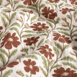 Musselin Blumen & Knospen - creme/antikpink