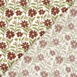 Musselin Blumen & Knospen - creme/antikpink