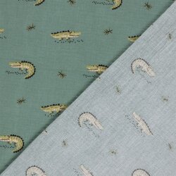 Musselin Krokodile - hellindigo