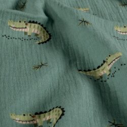 Musselin Krokodile - hellsmaragd