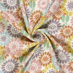 Musselin bunte Blumenräder - creme