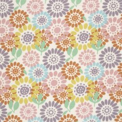 Musselin bunte Blumenräder - creme