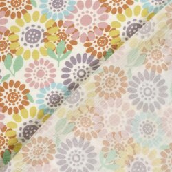 Musselin bunte Blumenräder - creme