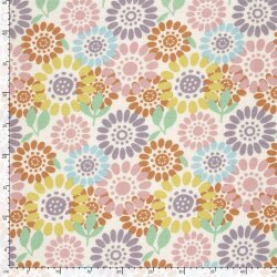 Musselin bunte Blumenräder - creme