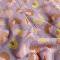 Musselin XXL Leotupfen - lavendel