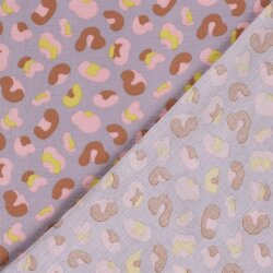 Musselin XXL Leotupfen - lavendel