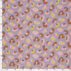 Musselin XXL Leotupfen - lavendel