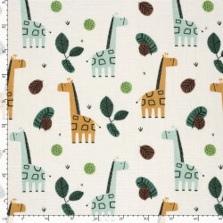 Musselin bunte Giraffen - creme