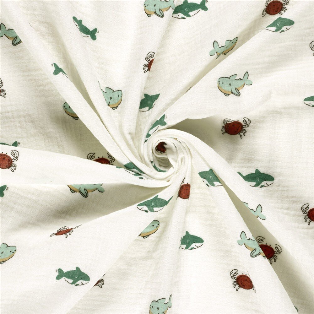 Musselin Meerestiere - creme