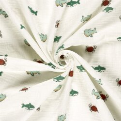 Musselin Meerestiere - creme