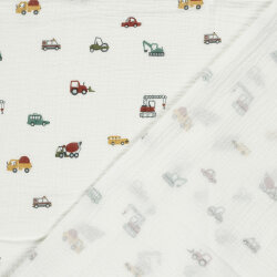 Musselin Fahrzeuge - creme