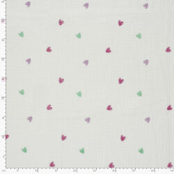 Musselin bunter Herzregen - creme