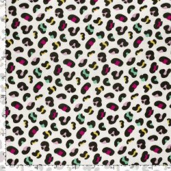 Musselin bunte Leotupfen - creme