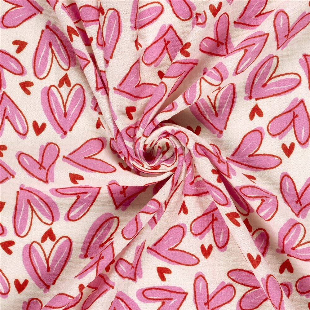 Musselin Herzkunst - creme