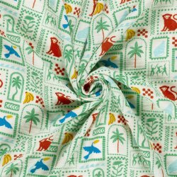 Musselin tropische Bilder - creme