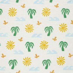 Musselin bunte Strandelemente - creme