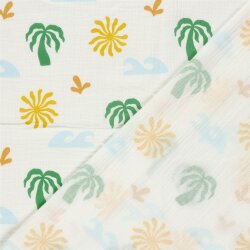 Musselin bunte Strandelemente - creme