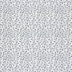 Baumwollpopeline Florale Ranken - creme/schattenblau