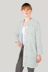 Baumwollpopeline Florale Ranken - creme/schattenblau