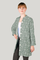 Baumwollpopeline Florale Zeichnungen - salbei