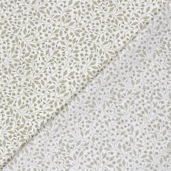 Baumwollpopeline Florale Zweige - creme/salbei