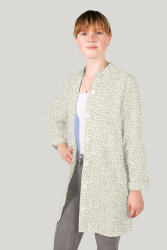 Baumwollpopeline Florale Zweige - creme/salbei