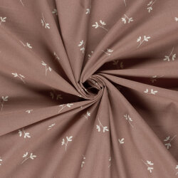 Baumwollpopeline kleine Zweige - hellmalve