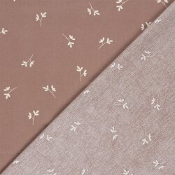 Baumwollpopeline kleine Zweige - hellmalve