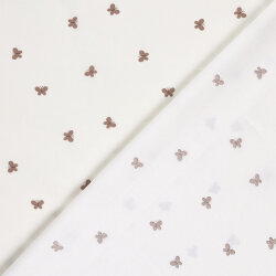 Baumwollpopeline Schmetterlinge - creme/hellmalve