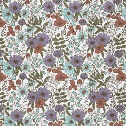 Baumwollpopeline Sommerwiese - creme