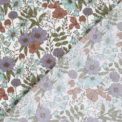 Baumwollpopeline Sommerwiese - creme