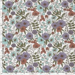 Baumwollpopeline Sommerwiese - creme