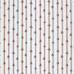 Baumwollpopeline Blümchen auf Streifen - creme