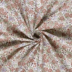 Baumwollpopeline buntes Blumenfeld - creme