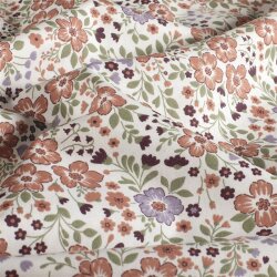 Baumwollpopeline buntes Blumenfeld - creme