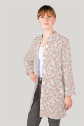Baumwollpopeline buntes Blumenfeld - creme