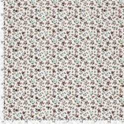 Baumwollpopeline kleine Schnittblumen - creme