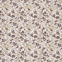 Baumwollpopeline Vögel auf Zweige - creme