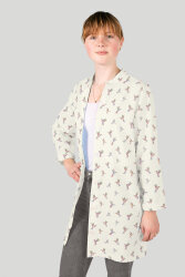 Baumwollpopeline bunte Kolibris - creme