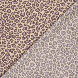 Baumwollpopeline Leo - cremebeige/lila