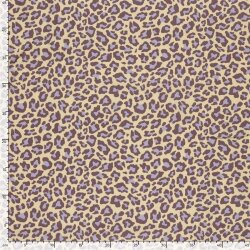 Baumwollpopeline Leo - cremebeige/lila