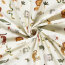 Baumwollpopeline bunte Zootiere - creme