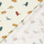 Baumwollpopeline bunte Dinos - creme