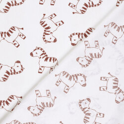 Baumwollpopeline Zebras - creme